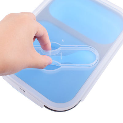 Contenedor de almacenamiento de alimentos a prueba de fugas 2 compartimientos Bento apilable para niños ecológicos