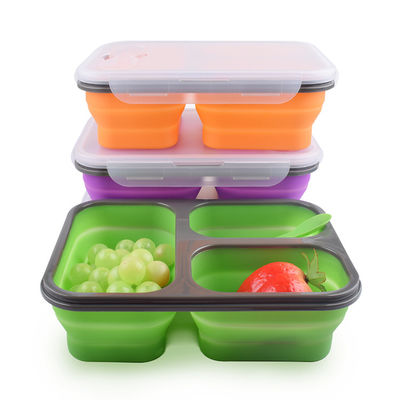 Contenedor de almacenamiento de alimentos a prueba de fugas 2 compartimientos Bento apilable para niños ecológicos