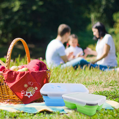 Contenedor de almacenamiento de alimentos a prueba de fugas 2 compartimientos Bento apilable para niños ecológicos