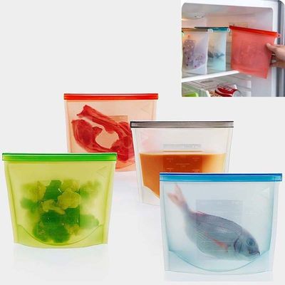 Bolsa de almacenamiento reutilizable de silicona de grado alimenticio de tipo tridimensional