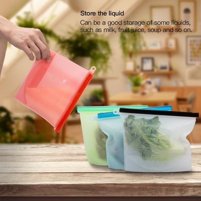 Bolsa de almacenamiento reutilizable de silicona de grado alimenticio de tipo tridimensional