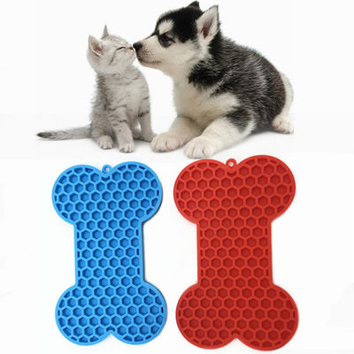 Tejido de silicona personalizado para perros para la alimentación lenta en forma de hueso y diseño de succión