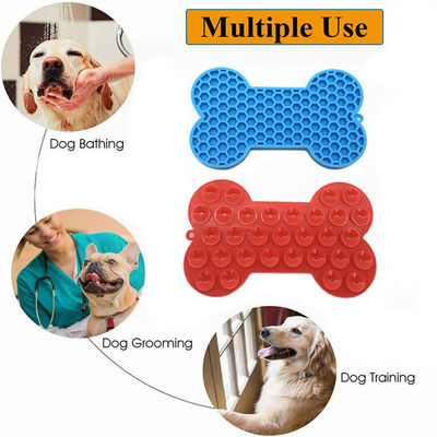 Tejido de silicona personalizado para perros para la alimentación lenta en forma de hueso y diseño de succión