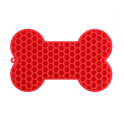 Tejido de silicona personalizado para perros para la alimentación lenta en forma de hueso y diseño de succión