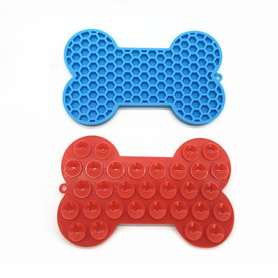 Tejido de silicona personalizado para perros para la alimentación lenta en forma de hueso y diseño de succión